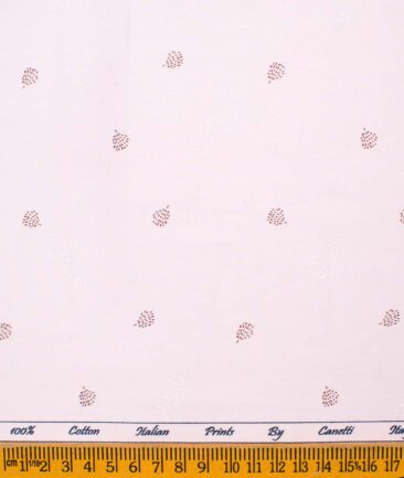 Canetti by Cadini Men's Premium Cotton Printed  Unstitched Shirting Fabric (Pink)