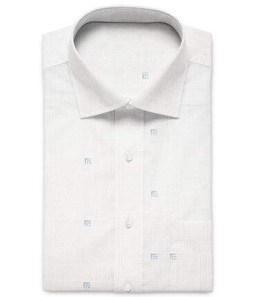 Canetti by Cadini Men's Premium Cotton Printed  Unstitched Shirting Fabric (White & Grey)