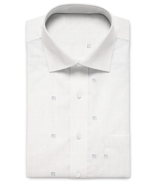 Canetti by Cadini Men's Premium Cotton Printed  Unstitched Shirting Fabric (White & Grey)