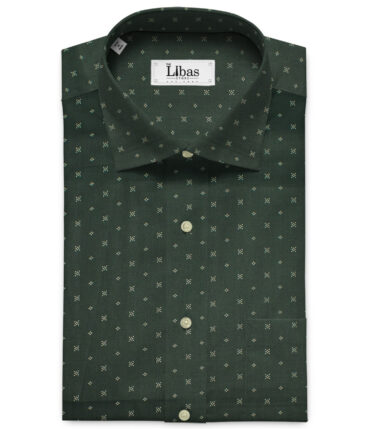 Cotton Universe Men's Premium Cotton Printed  Unstitched Shirting Fabric (Dark Sea Green)