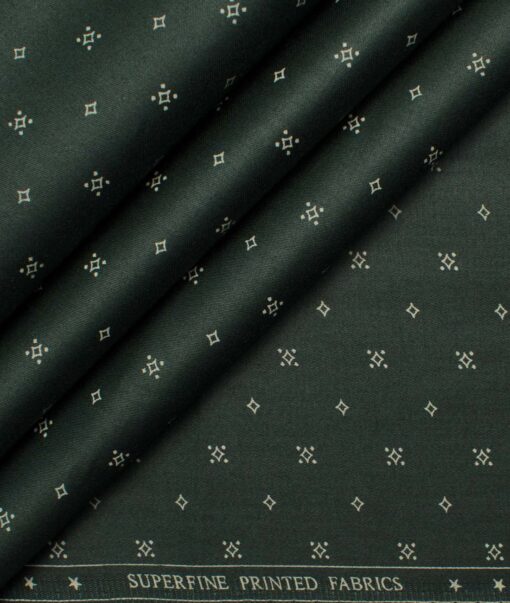 Cotton Universe Men's Premium Cotton Printed  Unstitched Shirting Fabric (Dark Sea Green)