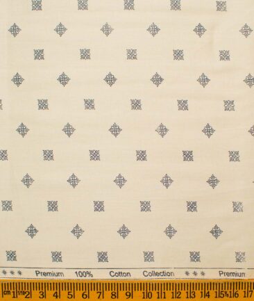 Cotton Universe Men's Premium Cotton Printed  Unstitched Shirting Fabric (Oyester Beige)