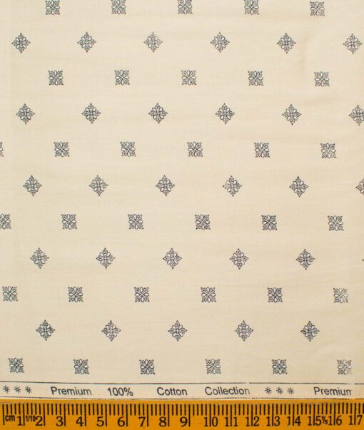 Cotton Universe Men's Premium Cotton Printed  Unstitched Shirting Fabric (Oyester Beige)