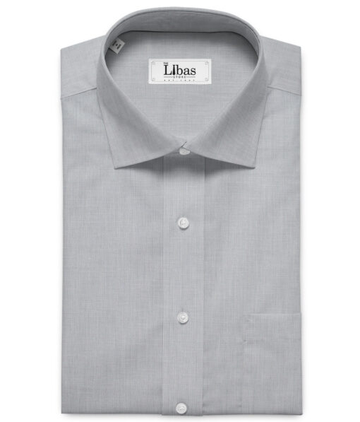 J.Hampstead Men's Giza Cotton Solids  Unstitched Shirting Fabric (Light Grey)