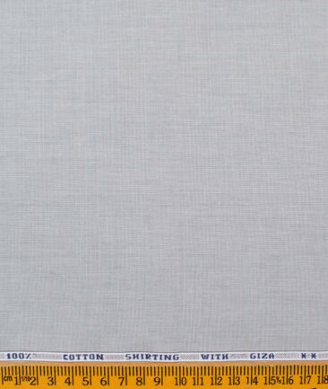 J.Hampstead Men's Giza Cotton Solids  Unstitched Shirting Fabric (Light Grey)