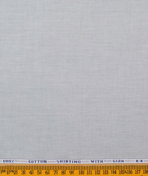 J.Hampstead Men's Giza Cotton Solids  Unstitched Shirting Fabric (Light Grey)
