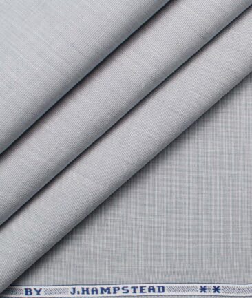J.Hampstead Men's Giza Cotton Solids  Unstitched Shirting Fabric (Light Grey)