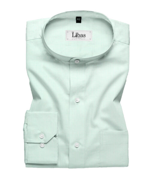 Arvind Men's Premium Cotton Stuctured  Unstitched Shirting Fabric (Mint Green)