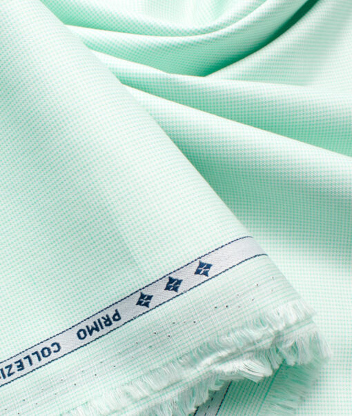 Arvind Men's Premium Cotton Stuctured  Unstitched Shirting Fabric (Mint Green)