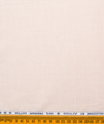 Arvind Men's Premium Cotton Stuctured  Unstitched Shirting Fabric (White & Brown)