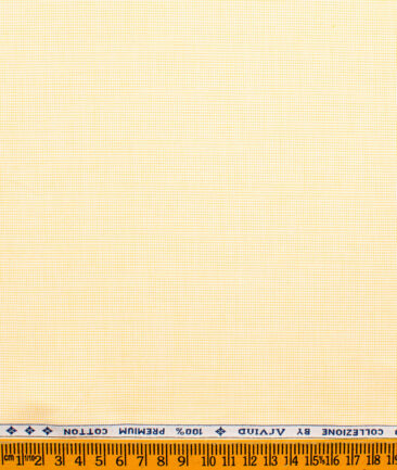 Cadini Men's Premium Cotton Stuctured  Unstitched Shirting Fabric (Yellow)