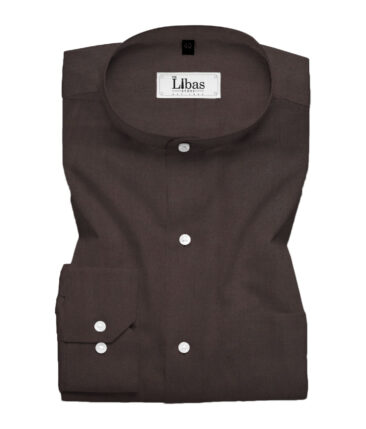 Almonti Men's Luxury Cotton (60's) Solids  Unstitched Shirting Fabric (Dark Brown)