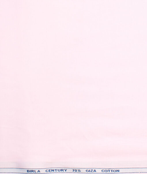 Birla Century Men's Giza Cotton 70's Solids  Unstitched Shirting Fabric (Pink)