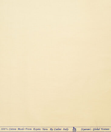 Cadini Men's Pure Cotton Solids  Unstitched Shirting Fabric (Beige)