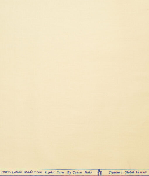 Cadini Men's Pure Cotton Solids  Unstitched Shirting Fabric (Beige)