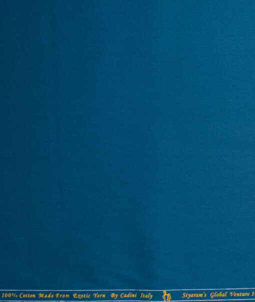 Cadini Men's Pure Cotton Solids  Unstitched Shirting Fabric (Denim Blue)