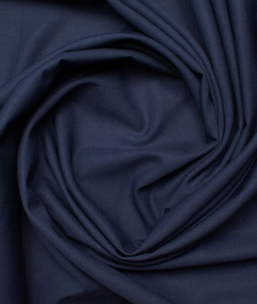 Canetti by Cadini Italy Men's Bamboo Blend Solids  Unstitched Shirting Fabric (Navy Blue)