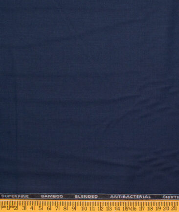 Canetti by Cadini Italy Men's Bamboo Blend Solids  Unstitched Shirting Fabric (Navy Blue)