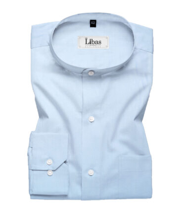 Canetti by Cadini Italy Men's Bamboo Blend Solids  Unstitched Shirting Fabric (Sky Blue)