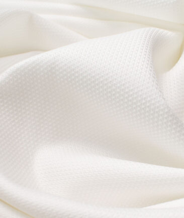 J.Hampstead Men's Giza Cotton Structured  Unstitched Shirting Fabric (White)
