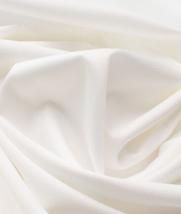J.Hampstead Men's Giza Cotton Structured  Unstitched Shirting Fabric (White)