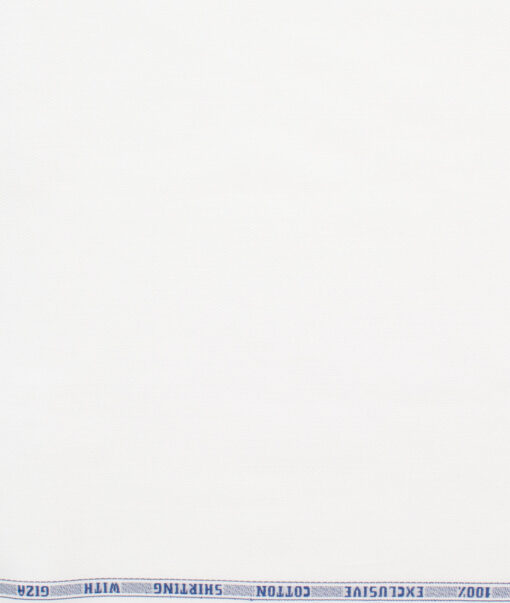 J.Hampstead Men's Giza Cotton Structured  Unstitched Shirting Fabric (White)