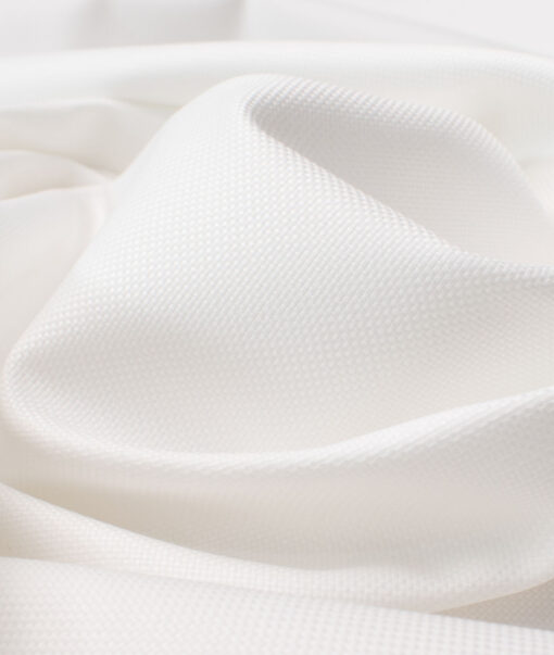 J.Hampstead Men's Giza Cotton Structured  Unstitched Shirting Fabric (White)