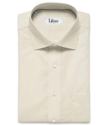 J.Hampstead Men's Giza Cotton Solids  Unstitched Shirting Fabric (Beige)