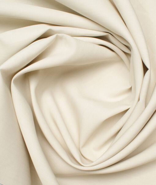 J.Hampstead Men's Giza Cotton Solids  Unstitched Shirting Fabric (Beige)