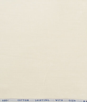J.Hampstead Men's Giza Cotton Solids  Unstitched Shirting Fabric (Beige)