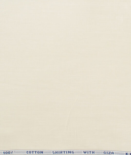 J.Hampstead Men's Giza Cotton Solids  Unstitched Shirting Fabric (Beige)