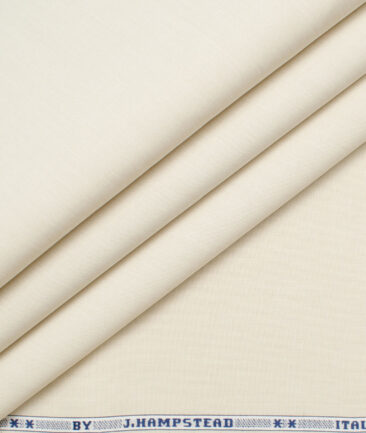 J.Hampstead Men's Giza Cotton Solids  Unstitched Shirting Fabric (Beige)