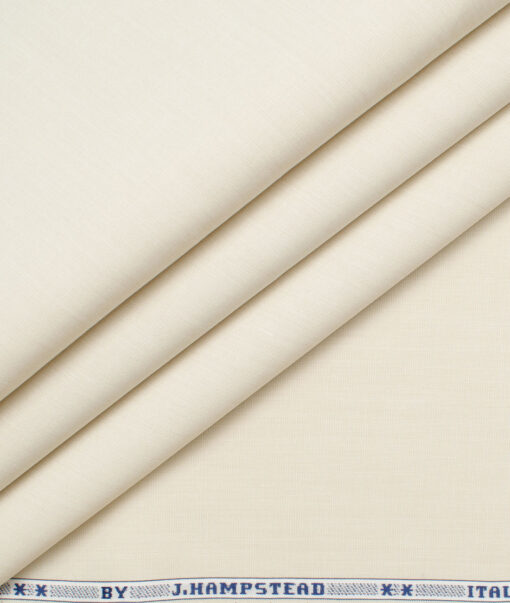 J.Hampstead Men's Giza Cotton Solids  Unstitched Shirting Fabric (Beige)