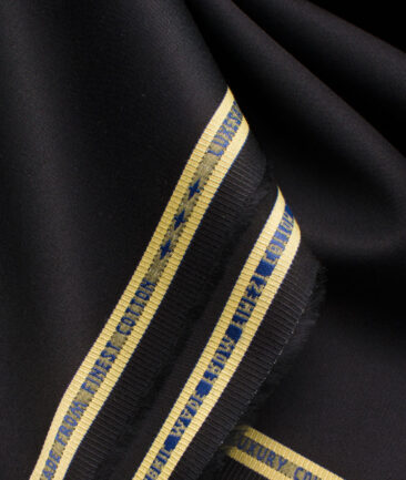 Luthai Men's Pure Cotton Solids  Unstitched Shirting Fabric (Black)