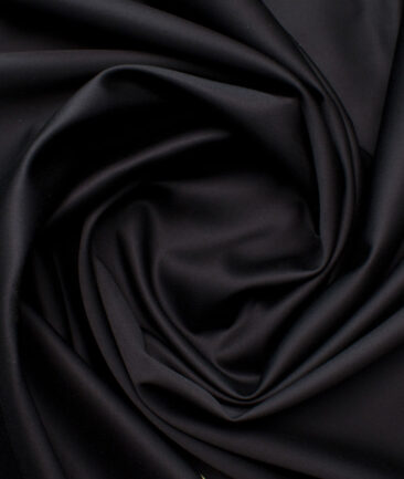 Luthai Men's Pure Cotton Solids  Unstitched Shirting Fabric (Black)
