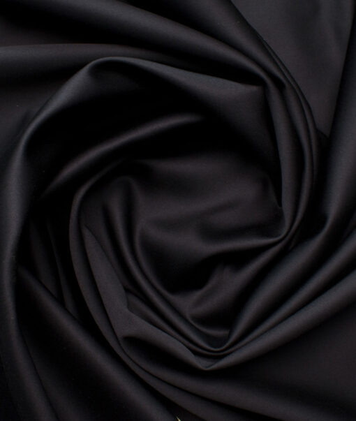Luthai Men's Pure Cotton Solids  Unstitched Shirting Fabric (Black)