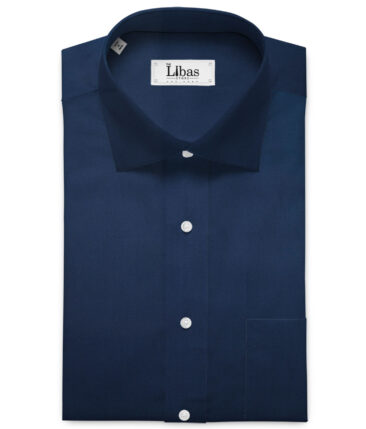 Luthai Men's Pure Cotton Solids  Unstitched Shirting Fabric (Dark Royal Blue)