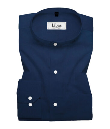Luthai Men's Pure Cotton Solids  Unstitched Shirting Fabric (Dark Royal Blue)