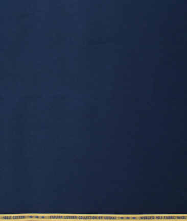 Luthai Men's Pure Cotton Solids  Unstitched Shirting Fabric (Dark Royal Blue)