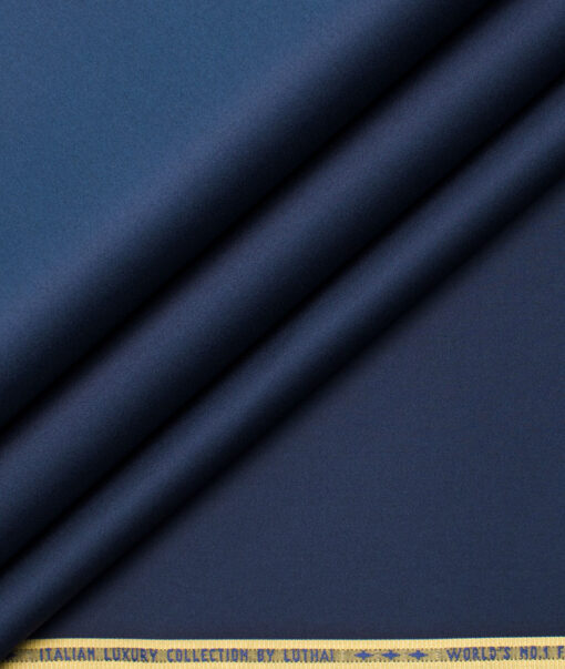 Luthai Men's Pure Cotton Solids  Unstitched Shirting Fabric (Dark Royal Blue)