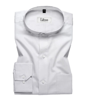 Luthai Men's Pure Cotton Solids  Unstitched Shirting Fabric (Silver Grey)