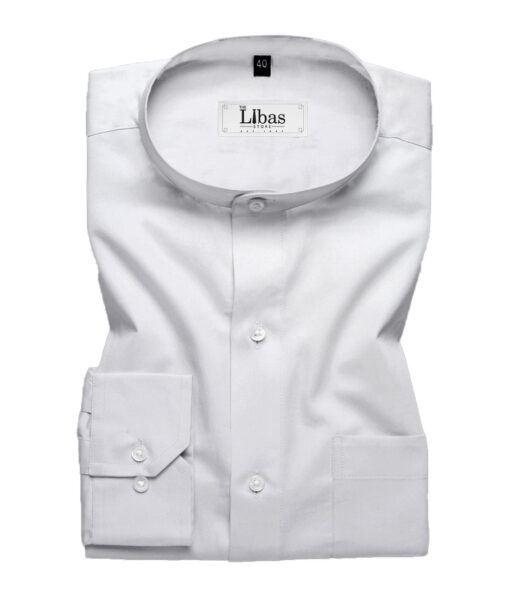 Luthai Men's Pure Cotton Solids  Unstitched Shirting Fabric (Silver Grey)