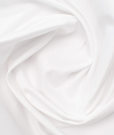 Luthai Men's Giza Cotton 2/120's Solids  Unstitched Shirting Fabric (White)