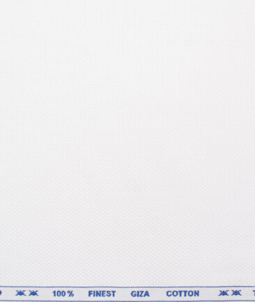 Tessitura Monti Men's Giza Cotton 2/120's Structured  Unstitched Shirting Fabric (White)