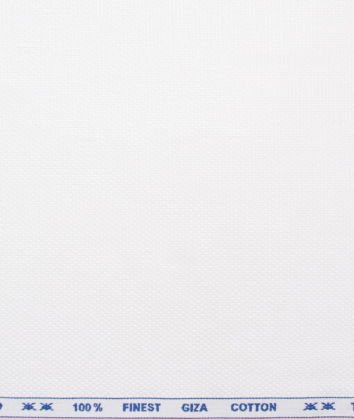 Tessitura Monti Men's Giza Cotton 2/120's Structured  Unstitched Shirting Fabric (White)