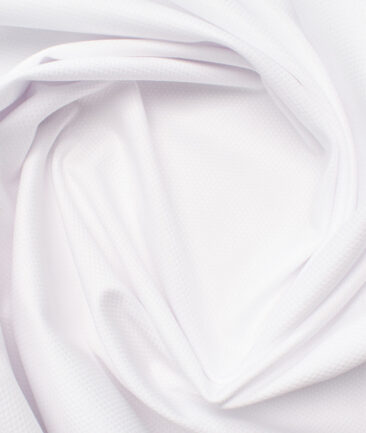 Tessitura Monti Men's Giza Cotton 2/120's Structured  Unstitched Shirting Fabric (White)
