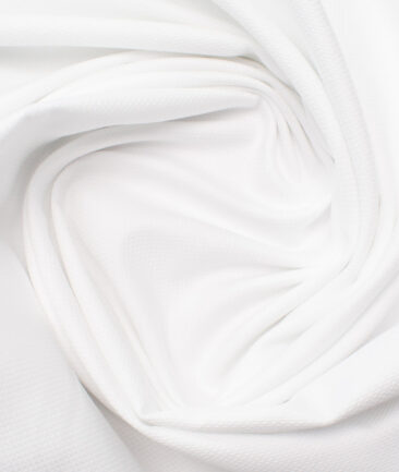 Montivora Men's Giza Cotton 2/120's Structured  Unstitched Shirting Fabric (White)