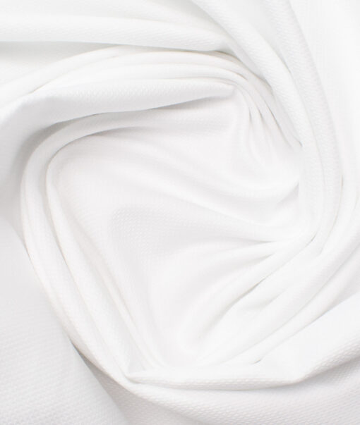 Montivora Men's Giza Cotton 2/120's Structured  Unstitched Shirting Fabric (White)