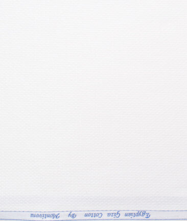 Montivora Men's Giza Cotton 2/120's Structured  Unstitched Shirting Fabric (White)