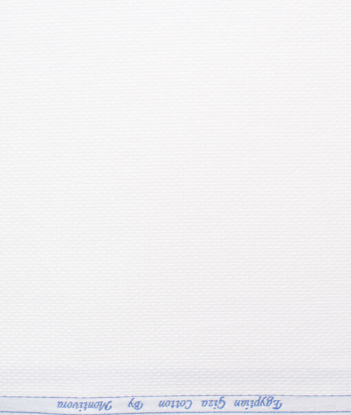 Montivora Men's Giza Cotton 2/120's Structured  Unstitched Shirting Fabric (White)